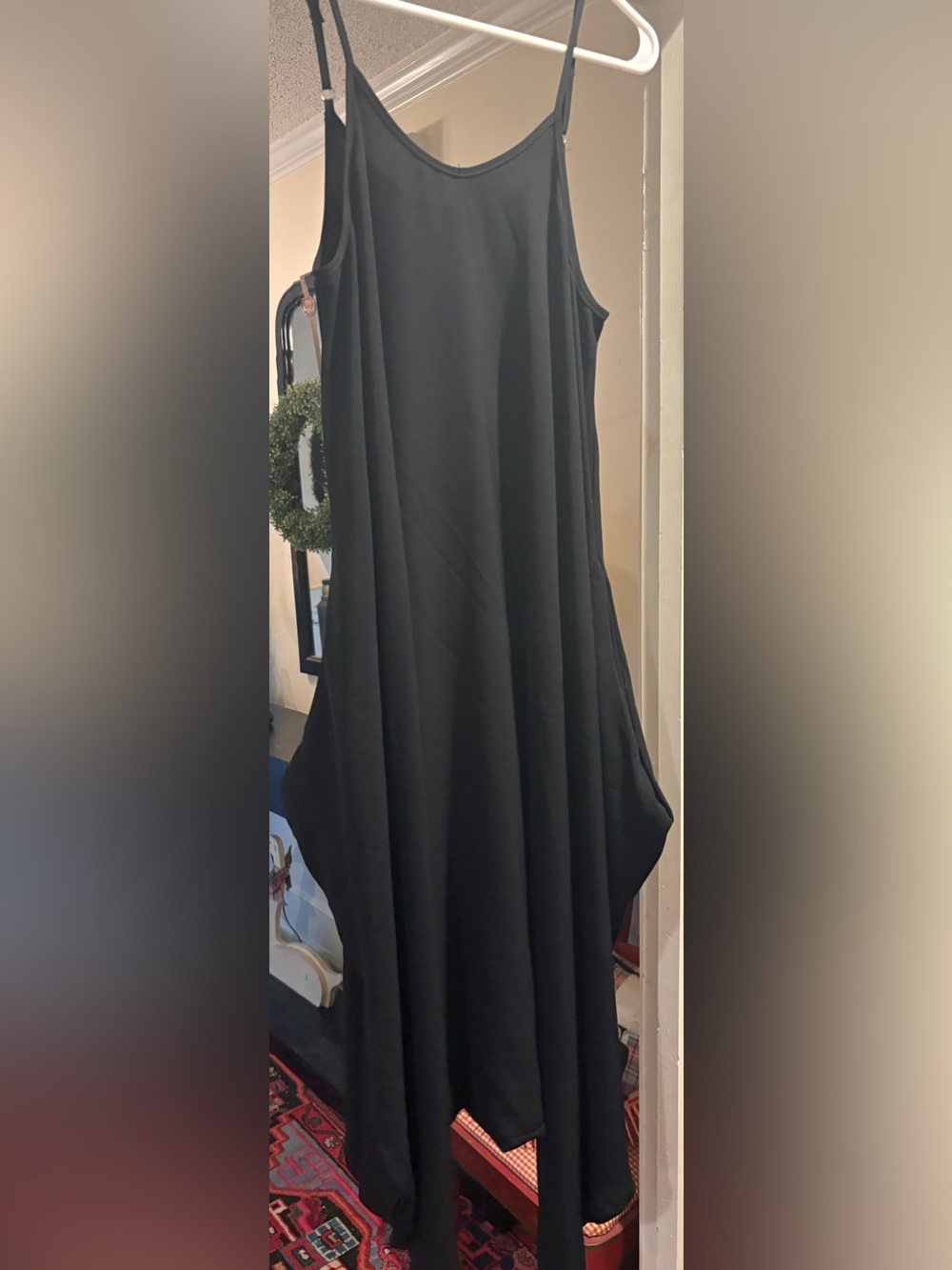 SHEIN Black Flowing Spaghetti Strap Harem jumper